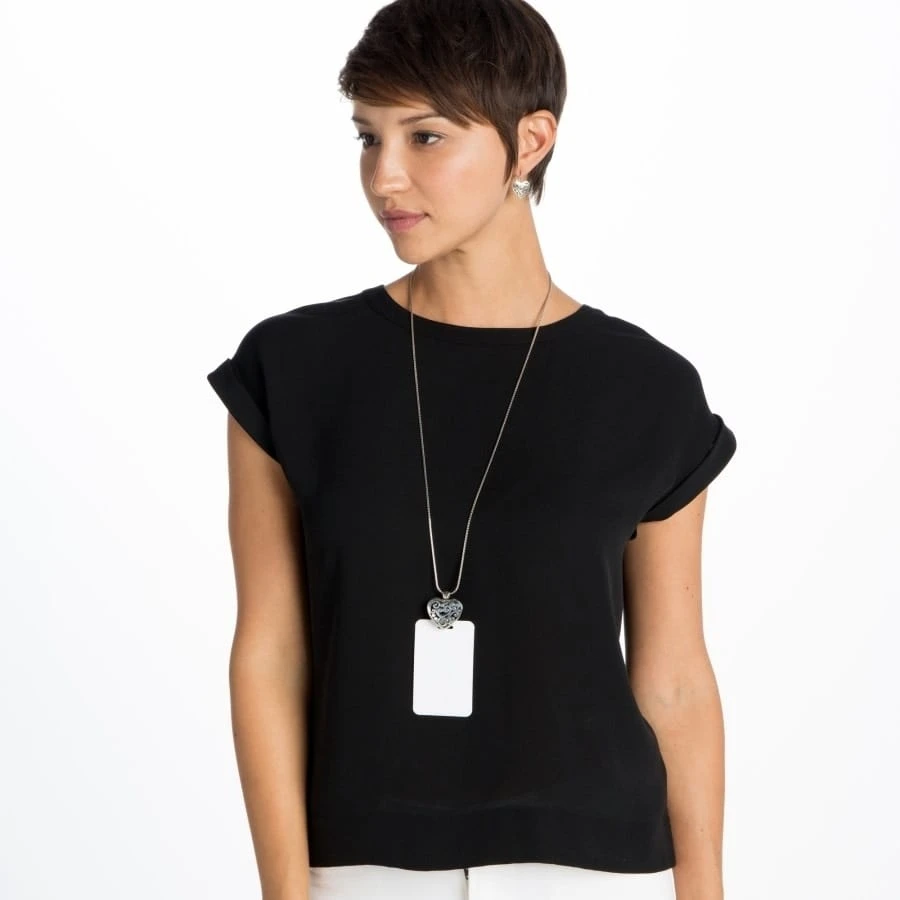 Contempo Heart Badge Clip Necklace - Image 4