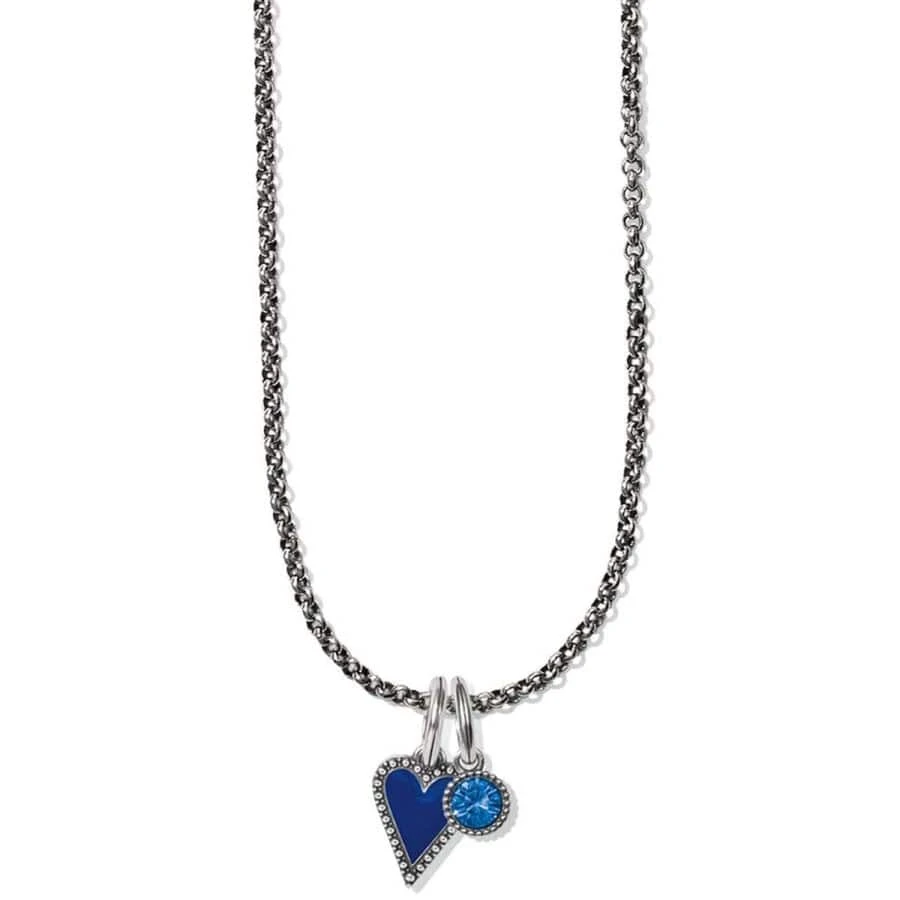 Dazzling Love Blue Heart Charm Necklace