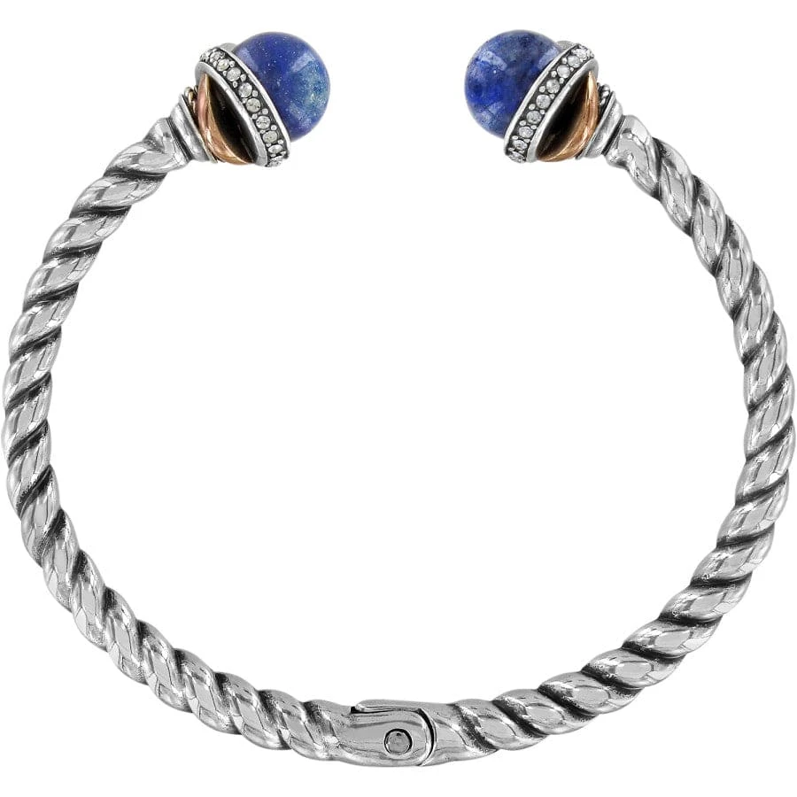 Neptune's Rings Brazil Blue Quartz Open Hinged Bangle - Image 2