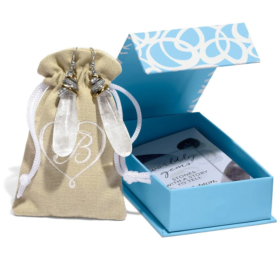 Neptune's Rings Pyramid Crystal French Wire Earrings - Image 2