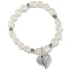 Ornate Heart Pearl Stretch Bracelet