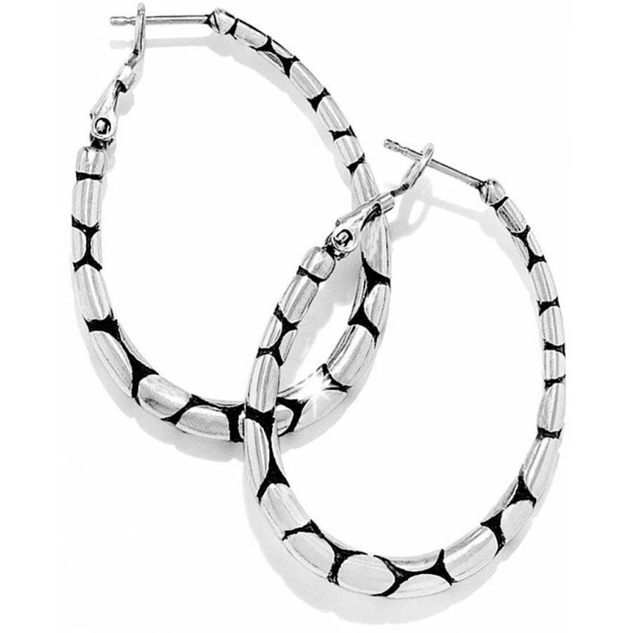 Pebble Oval Hoop Earrings - Image 2