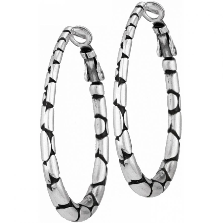 Pebble Oval Hoop Earrings - Image 3