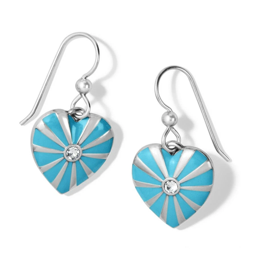 Sunray Heart French Wire Earrings